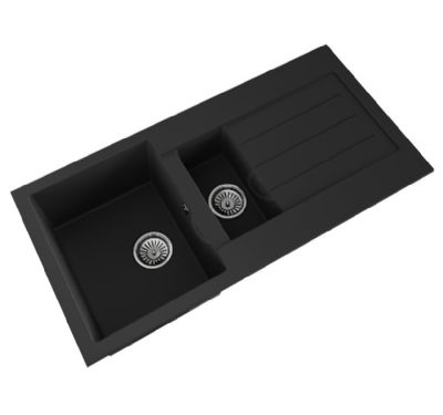 ELLSI COMITE BLACK 1.5 BOWL & DRAINER SINK, PDT-000061